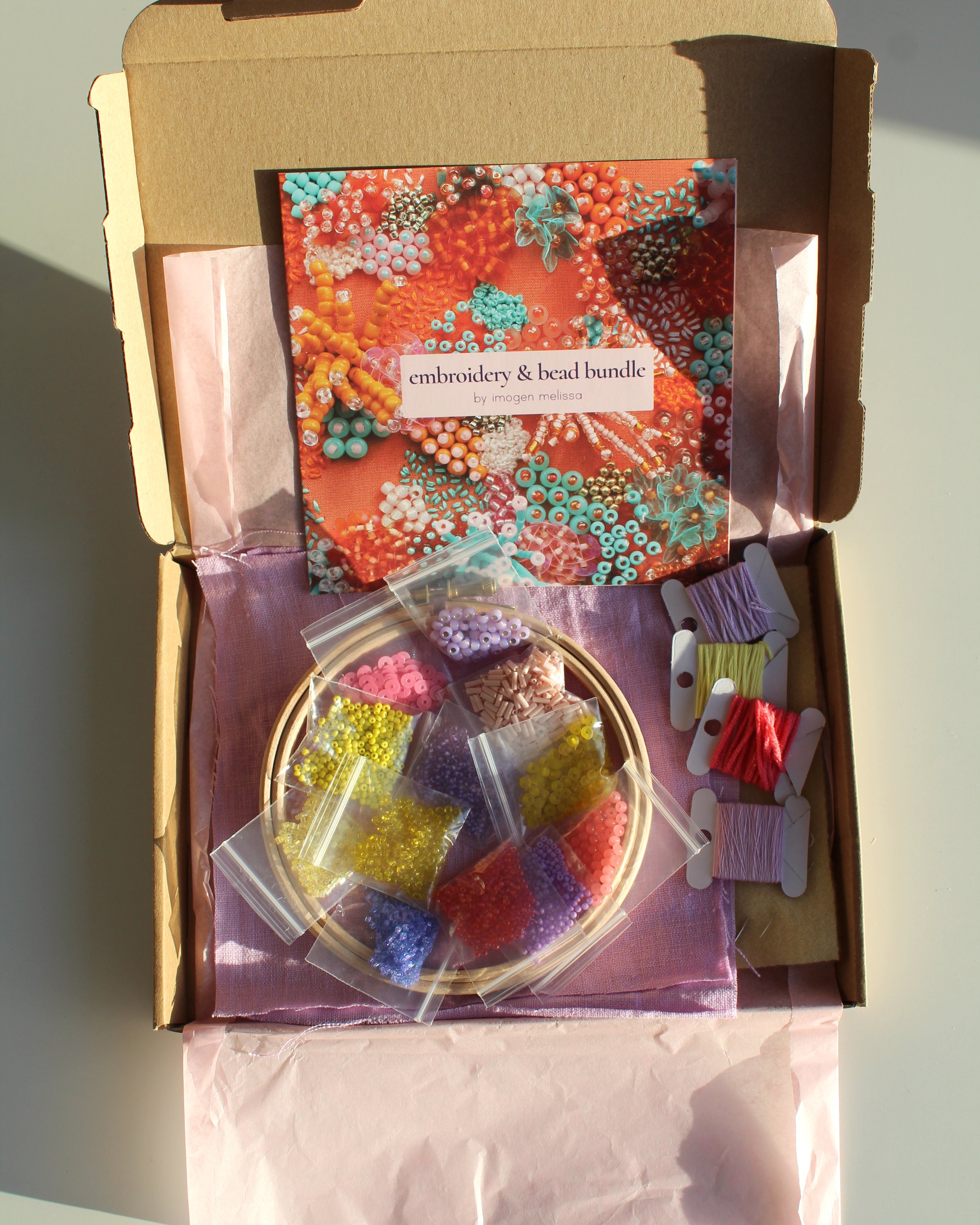 Beaded Embroidery Kit in Lilac — imogen melissa